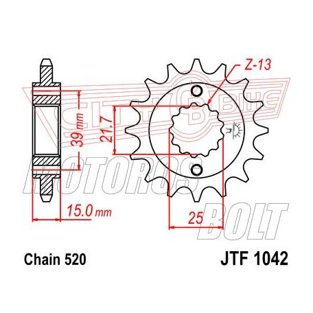 Lánckerék első JT 1042