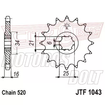 Lánckerék első JT 1043