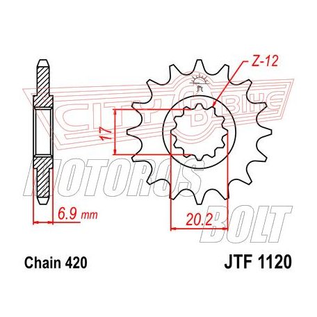 Lánckerék első JT 1120