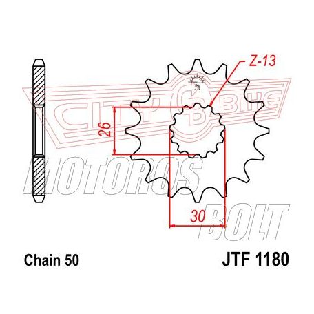 Lánckerék első JT 1180-19RB