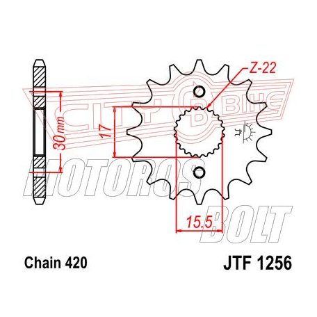 Lánckerék első JT 1256-14