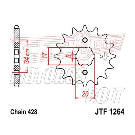 Lánckerék első JT 1264