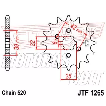 Lánckerék első JT 1265