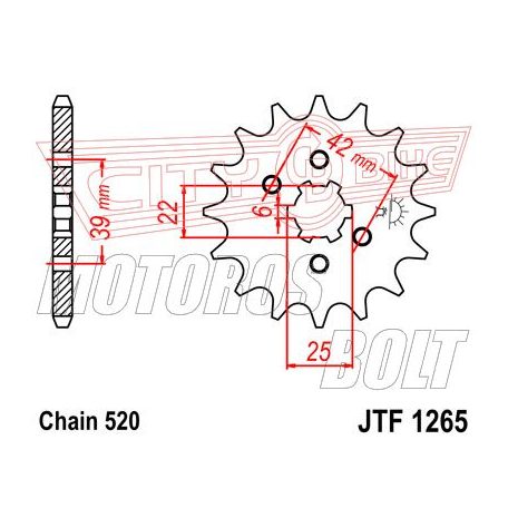 Lánckerék első JT 1265