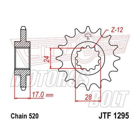 Lánckerék első JT 1295-14