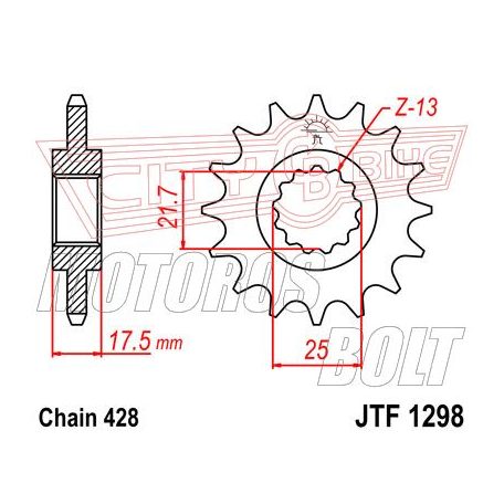 Lánckerék első JT 1298