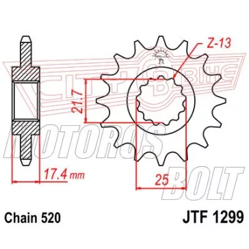 Lánckerék első JT 1299