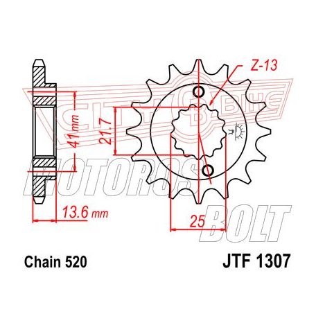 Lánckerék első JT 1307-15