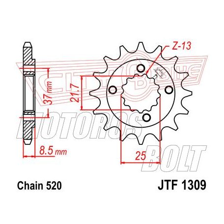 Lánckerék első JT 1309