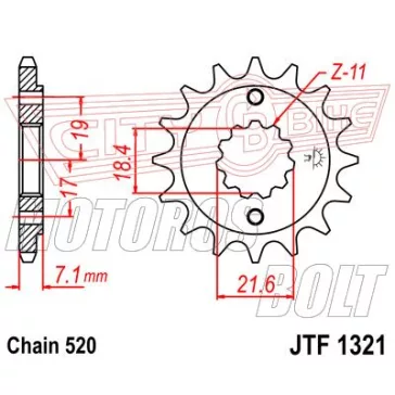 Lánckerék első JT 1321
