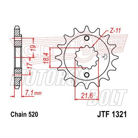 Lánckerék első JT 1321