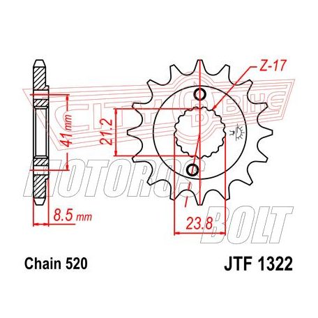 Lánckerék első JT 1322