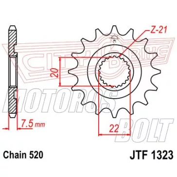 Lánckerék első JT 1323