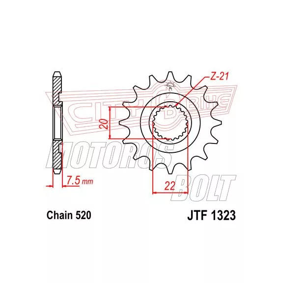 Lánckerék első JT 1323 Lánckerék első JT 1323