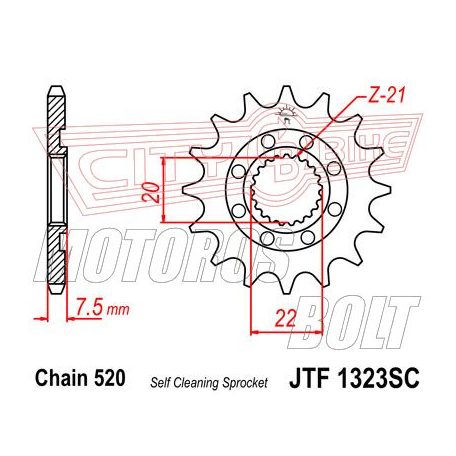 Lánckerék első JT 1323 SC