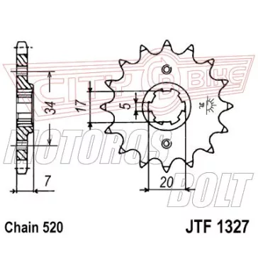 Lánckerék első JT 1327