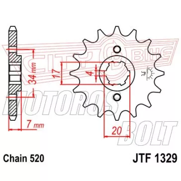 Lánckerék első JT 1329