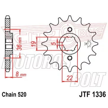 Lánckerék első JT 1336