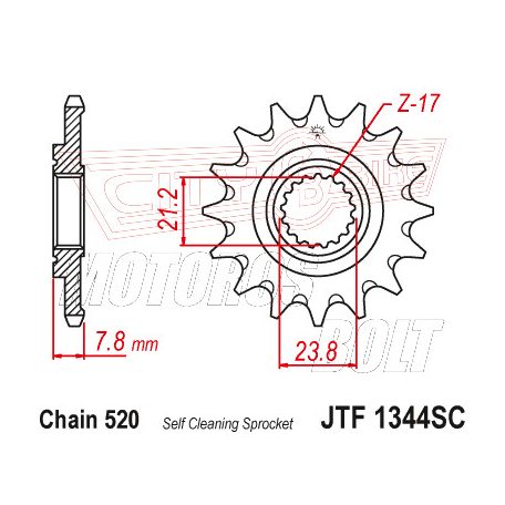 Lánckerék első JT 1344-14SC