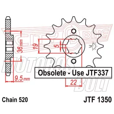 Lánckerék első JT 1350
