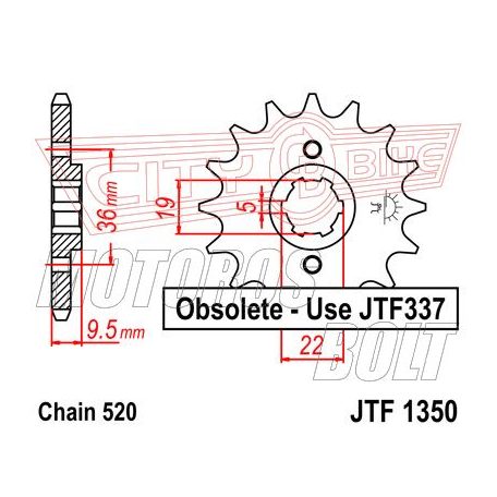 Lánckerék első JT 1350