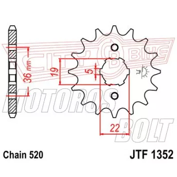 Lánckerék első JT 1352