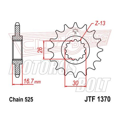 Lánckerék első JT 1370