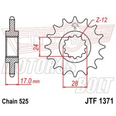 Lánckerék első JT 1371