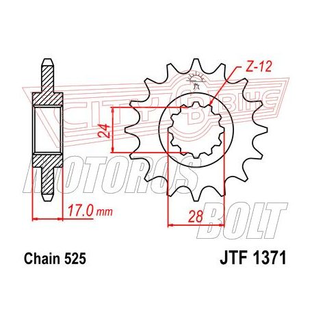 Lánckerék első JT 1371-15