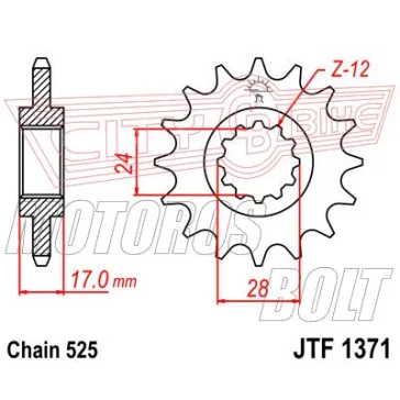 Lánckerék első JT 1371-15RB