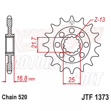 Lánckerék első JT 1373-16RB