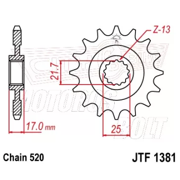 Lánckerék első JT 1381