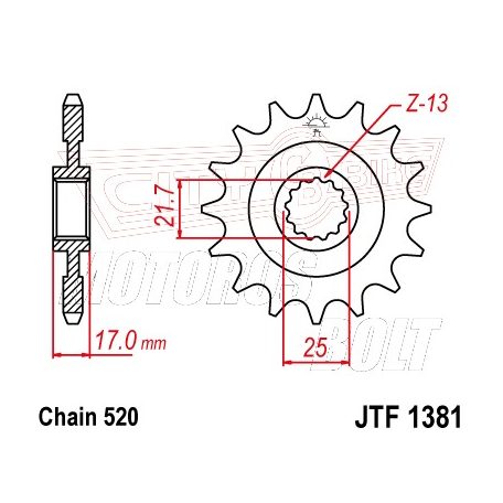 Lánckerék első JT 1381-16