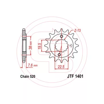 Lánckerék első JT 1401-16