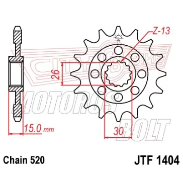 Lánckerék első JT 1404