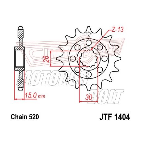 Lánckerék első JT 1404-17