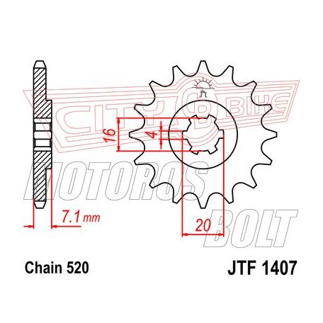 Lánckerék első JT 1407