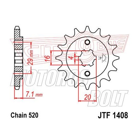 Lánckerék első JT 1408