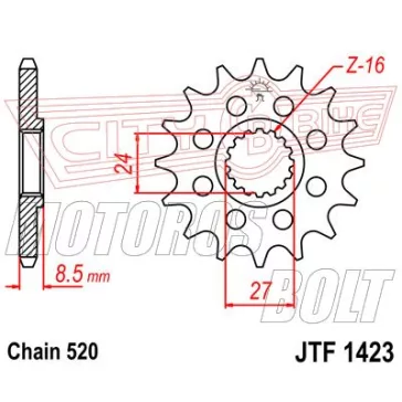 Lánckerék első JT 1423