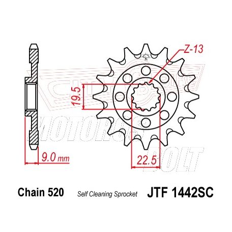 Lánckerék első JT 1442 SC