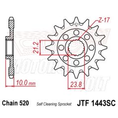 Lánckerék első JT 1443 SC