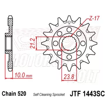 Lánckerék első JT 1443 SC