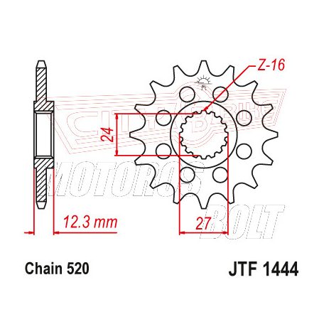 Lánckerék első JT 1444