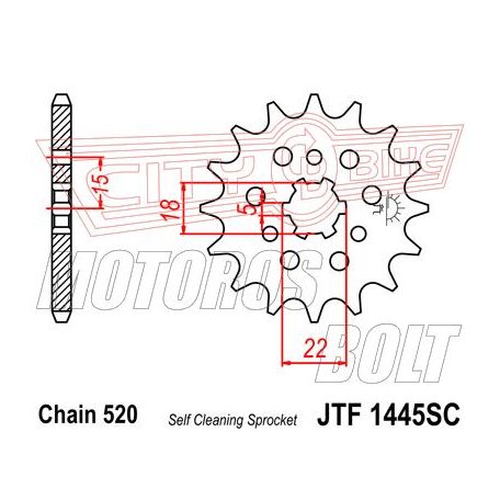 Lánckerék első JT 1445 SC