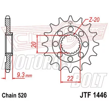 Lánckerék első JT 1446