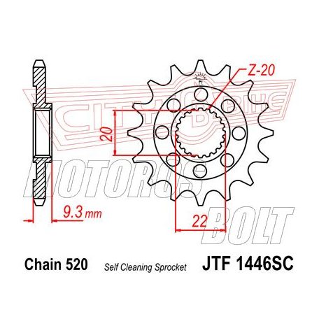 Lánckerék első JT 1446-14SC