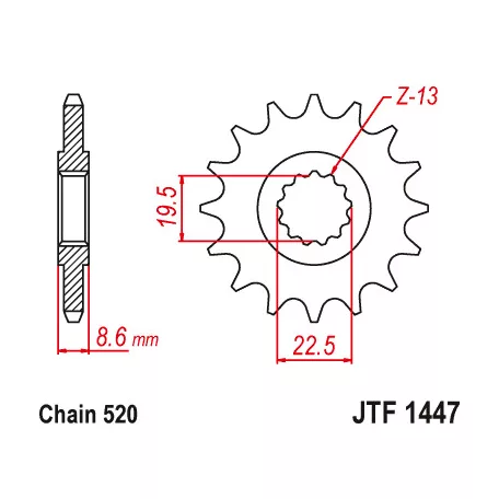 Lánckerék első JT 1447-14RB