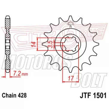Lánckerék első JT 1501