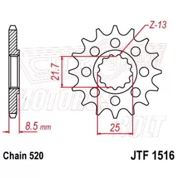 Lánckerék első JT 1516