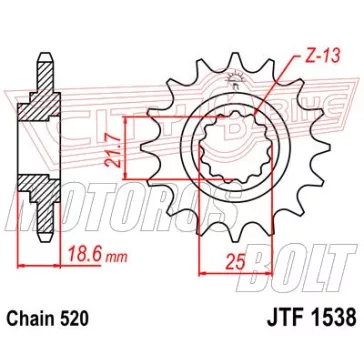 Lánckerék első JT 1538